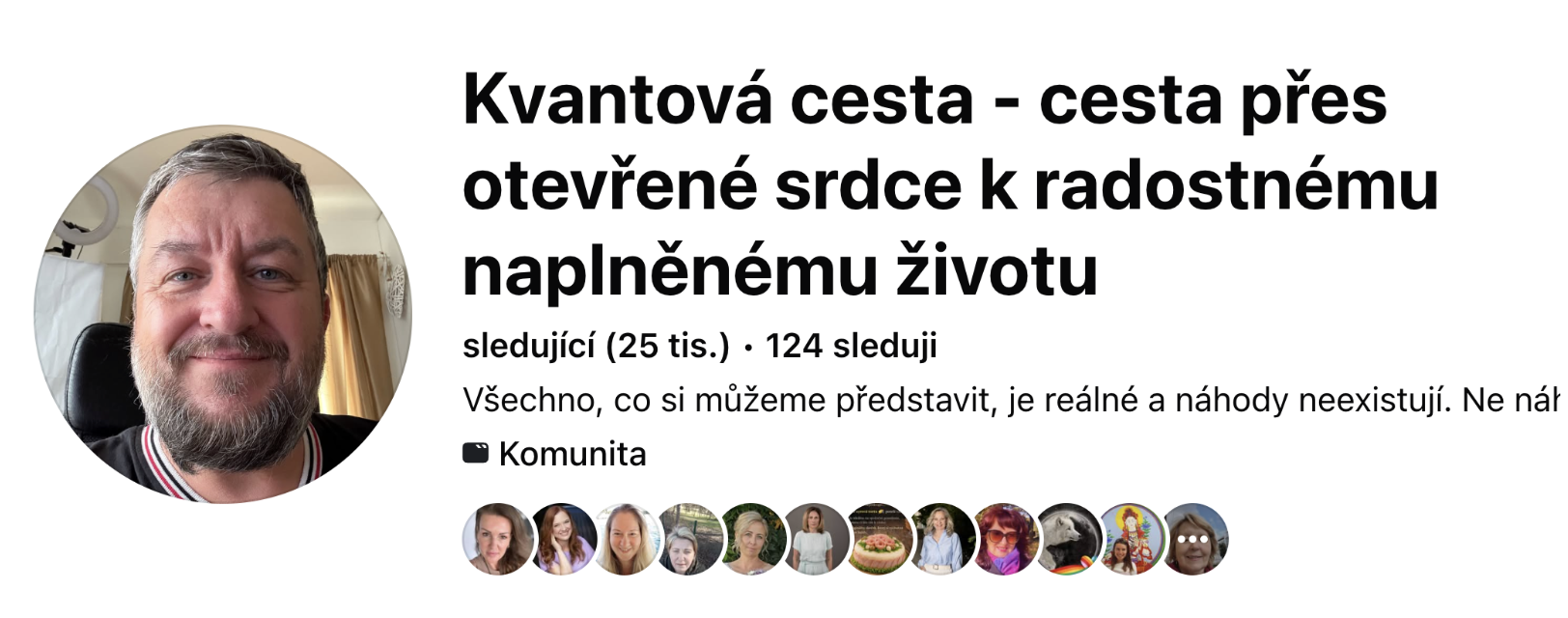 Facebook profil Kvantová cesta, 25 tis. sledujících